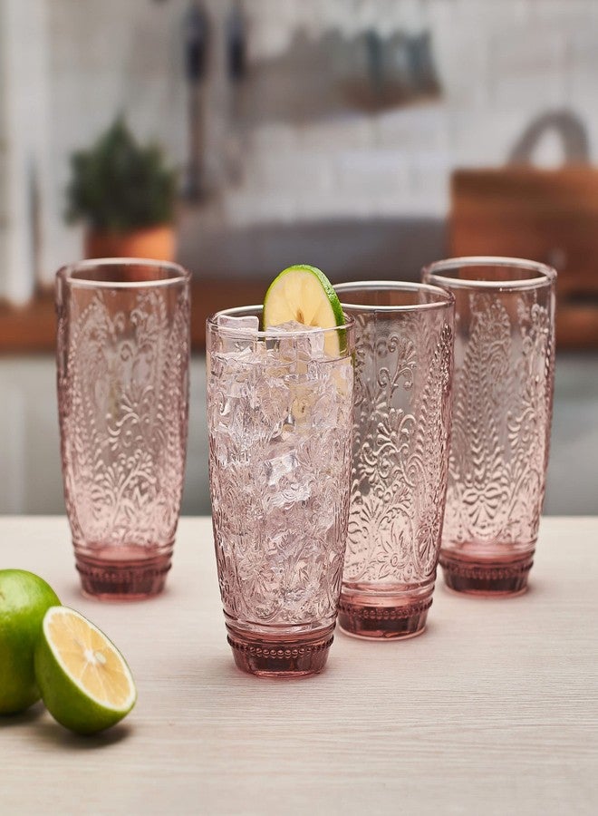Fitz & Floyd Fitz and Floyd Maddi Highball Tumbler Cups, Set of 4, Blush - Image 4